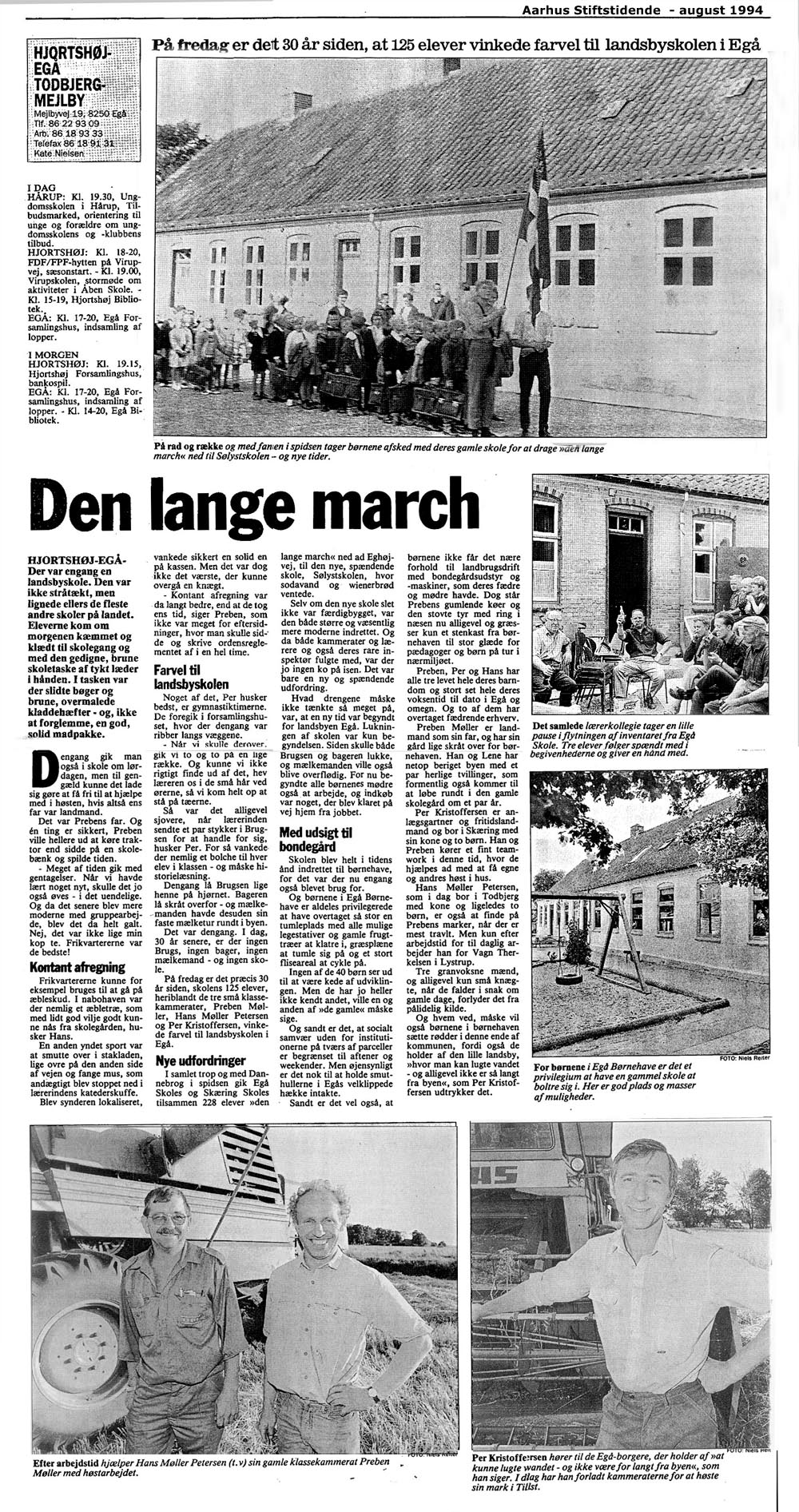 30 år efter skoleflytning - Artikel i Århus Stiftstidende,august 1994 30 år efter skoleflytning - Artikel i Århus Stiftstidende,august 1994