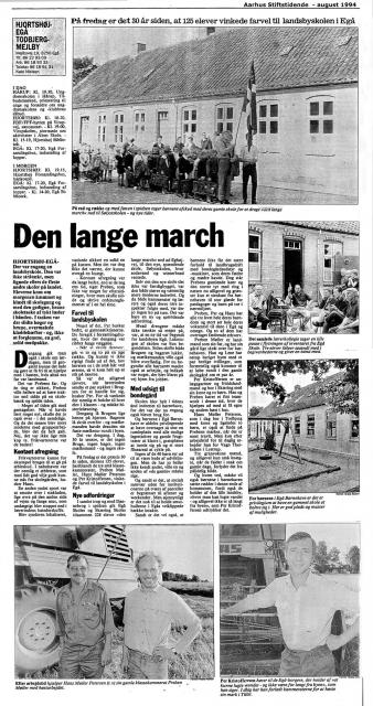 30 år efter skoleflytning - Artikel i Århus Stiftstidende,august 1994 30 år efter skoleflytning - Artikel i Århus Stiftstidende,august 1994