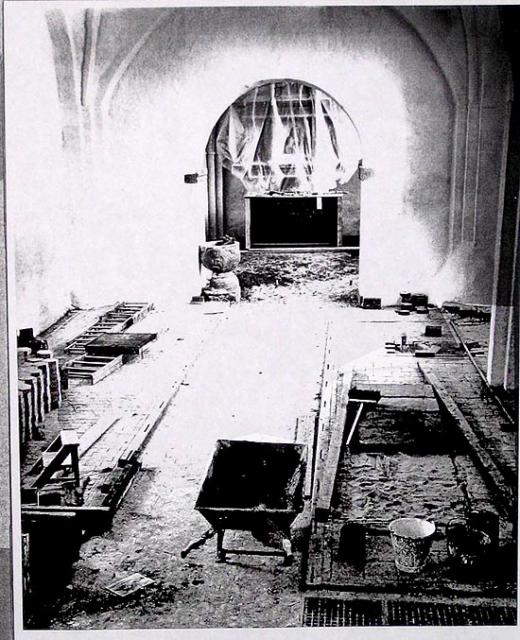 Egå Kirke - Restaurering af gulv - Foto o.1960